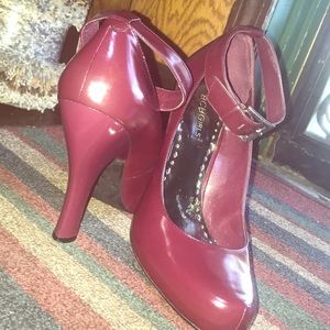 Burgundy BCBGirls Strapped Heels